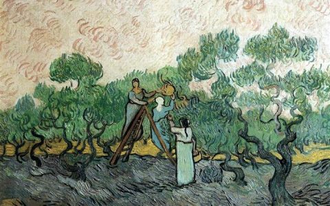 Women Picking Olives高清大图赏析 梵高真迹扫描完整全图下载
